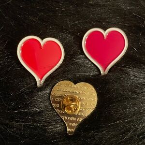 Heart Shaped Red Enamel Pins